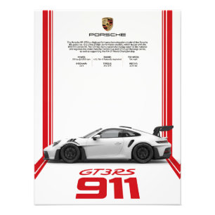 Porsche 911 GT3 RS Specificaties Poster