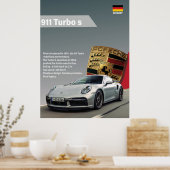 Porsche 911 Turbo S - Poster Style Vitesse (Cuisine)