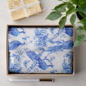 Porselein Blauwe Peacocks Decoupage Tissuepapier (Geschenk)