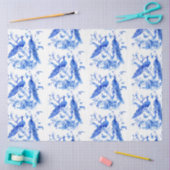 Porselein Blauwe Peacocks Decoupage Tissuepapier (Craft)