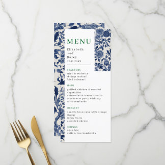 Porselein Elegantie Bloementuin Trouwen Menu
