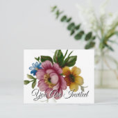 Porselein Geïnspireerd Bloemen Uitnodiging Briefka (Staand voorkant)