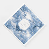 Porselein-geïnspireerde Chinoiserie Trouwnaam ID10 Servet (Hoek)