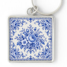 Porselein Vintage Elegantie Blauwe Bloemen