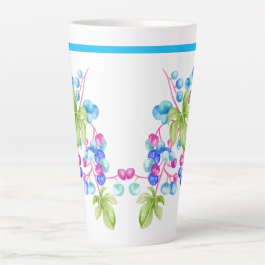 Porseleinen bessen op een grote latte Mok (Voorkant)