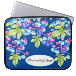 Porseleinen bessen op een laptophoes laptop sleeve