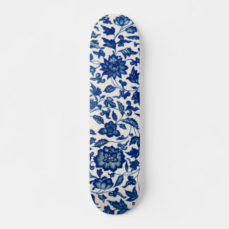 porseleinen bloemen blauw en wit skateboard