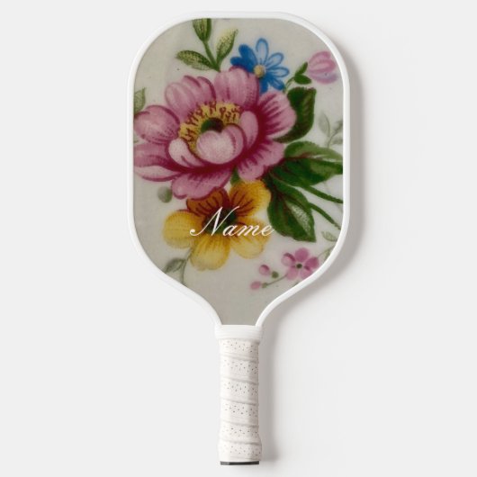 Porseleinen geïnspireerde bloem pickleball paddle (Voorkant)