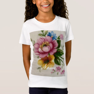 Porseleinen geïnspireerde bloem t-shirt