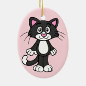 Porseleinen Tuxedo kat ornament (Achterkant)