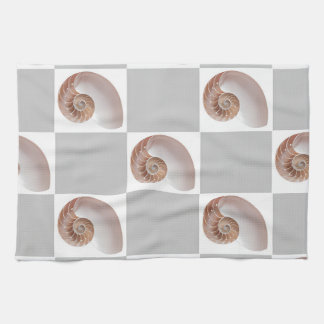 Porseleinen Zeeschelpen Minimalistische Schaakbord Theedoek