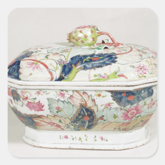 Porseleingerecht, 18e eeuw vierkante sticker (Voorkant)