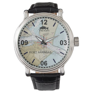 Port Aransas Nautical Chart Watch Horloge