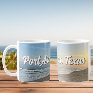 Port Aransas Strand Zonsondergang Texas Fotografie Koffiemok