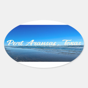 Port Aransas Texas Coast Ocean Waves Ovale Sticker