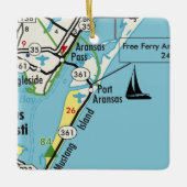 Port Aransas TX Map Keramisch Ornament (Voorkant)