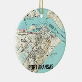 Port Aransas TX Map Keramisch Ornament (Rechts)
