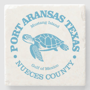 Port Aransas (zeeen schildpad) Stenen Onderzetter