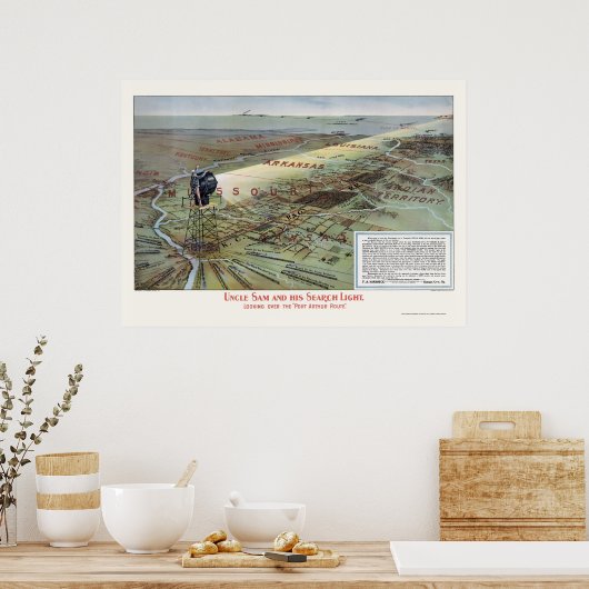 Port Arthur Railroad Route Adverteren Poster (Keuken)