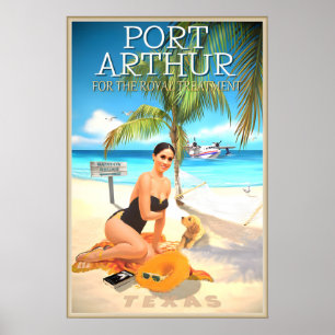 Port Arthur Texas Reisposter Princess Beach Poster