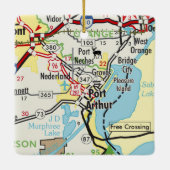 Port Arthur TX Road Map Keramisch Ornament (Achterkant)