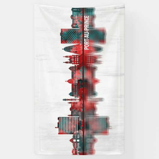 Port-Au-Prince Haiti Skyline Spandoek (Verticaal)