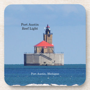 Port Austin Reef Light-set van 6 plastic onderzett Bier Onderzetter