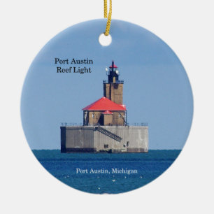 Port Austin Reef Light-versiering Keramisch Ornament