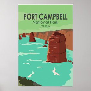 Port Campbell Nationaal Park Australië Vintage  Poster