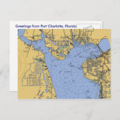Port Charlotte, Florida Nautical Chart Briefkaart (Voorkant / Achterkant)