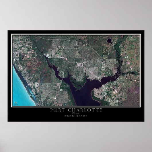 Port Charlotte Florida Satellite Poster Map (Voorkant)