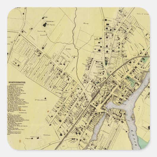 Port Chester, NY Vierkante Sticker (Voorkant)