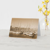 Port de Barcelone - Espagne - Carte de voeux (Fleur jaune)
