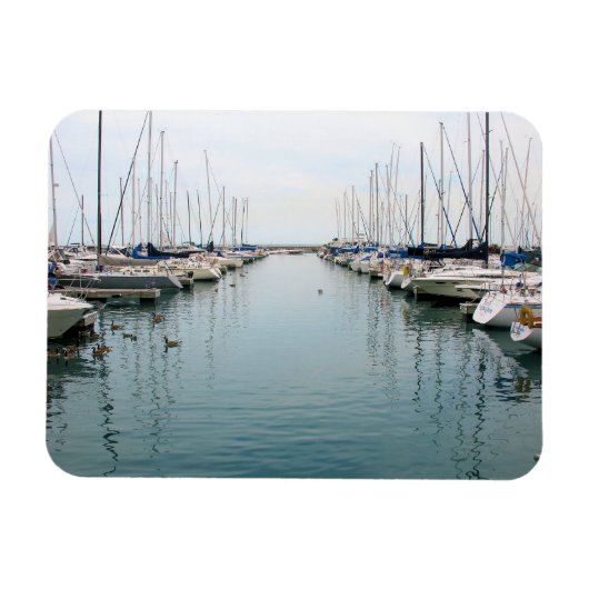 Port de Chicago - Bateau à voile - Magnet (Horizontal)