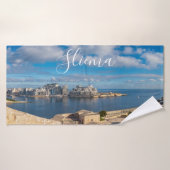 Port de Sliema et gratte-ciel à Malte (Serviette de bain)