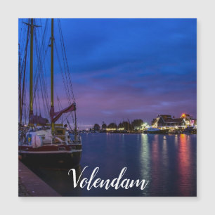 Port de Volendam illuminé de nuit Magnet