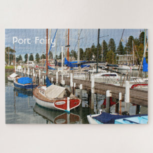 Port Fairy: Jachten in marina, Victoria, Australië Legpuzzel