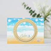 Port hole Beach Cruise Tafel Zitnummer Kaart (Staand voorkant)