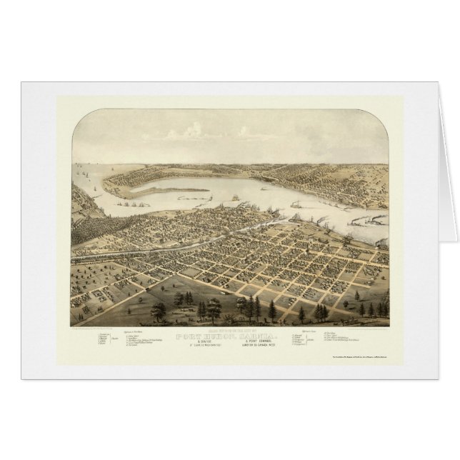 Port Huron, carte panoramique de MI - 1867 (Devant horizontal)