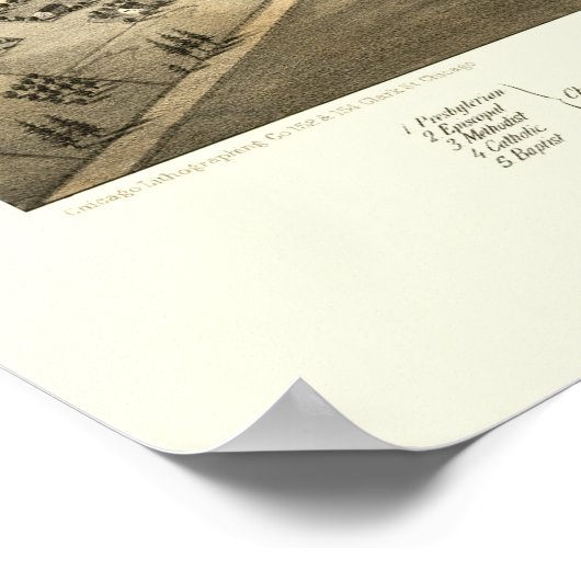 Port Huron, MI Panoramic Map - 1867 Poster (Hoek)