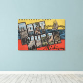 Port Huron, Michigan — grote letterscènes Canvas Afdruk (Insitu (Houten vloer))