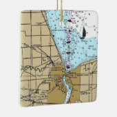 Port Huron Michigan Nautical Chart Keramisch Ornament (Rechts)