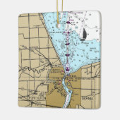 Port Huron Michigan Nautical Chart Keramisch Ornament (Links)