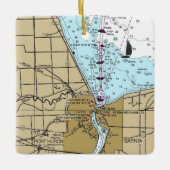 Port Huron Michigan Nautical Chart Keramisch Ornament (Voorkant)