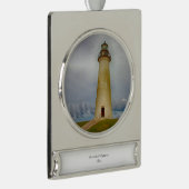 Port Isabel Lighthouse Verzilverd Banner Ornament (Rechts)