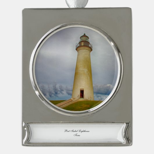 Port Isabel Lighthouse Verzilverd Banner Ornament (Voorkant)