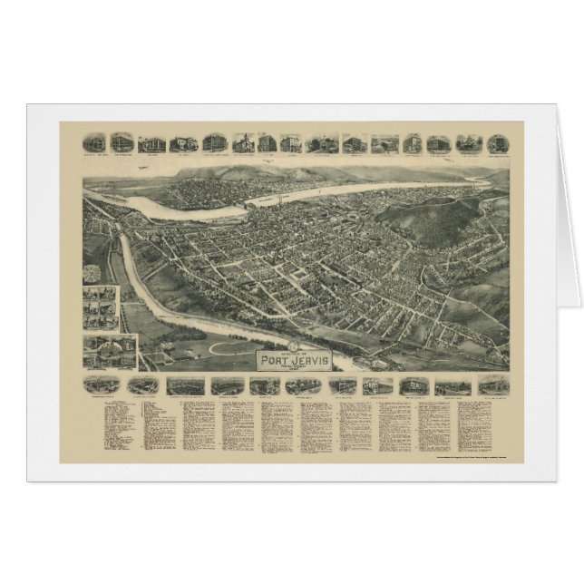 Port Jervis, NY Panoramic Map - 1920 (Voorkant Horizontaal)