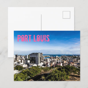 Port Louis Skyline Capital van Mauritius Feestdagenkaart