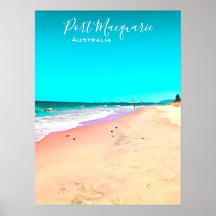 Port Macquarie strandscène Australië Poster