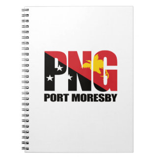 Port Moresby PNG met de vlag van Papoea-Nieuw-Guin Notitieboek